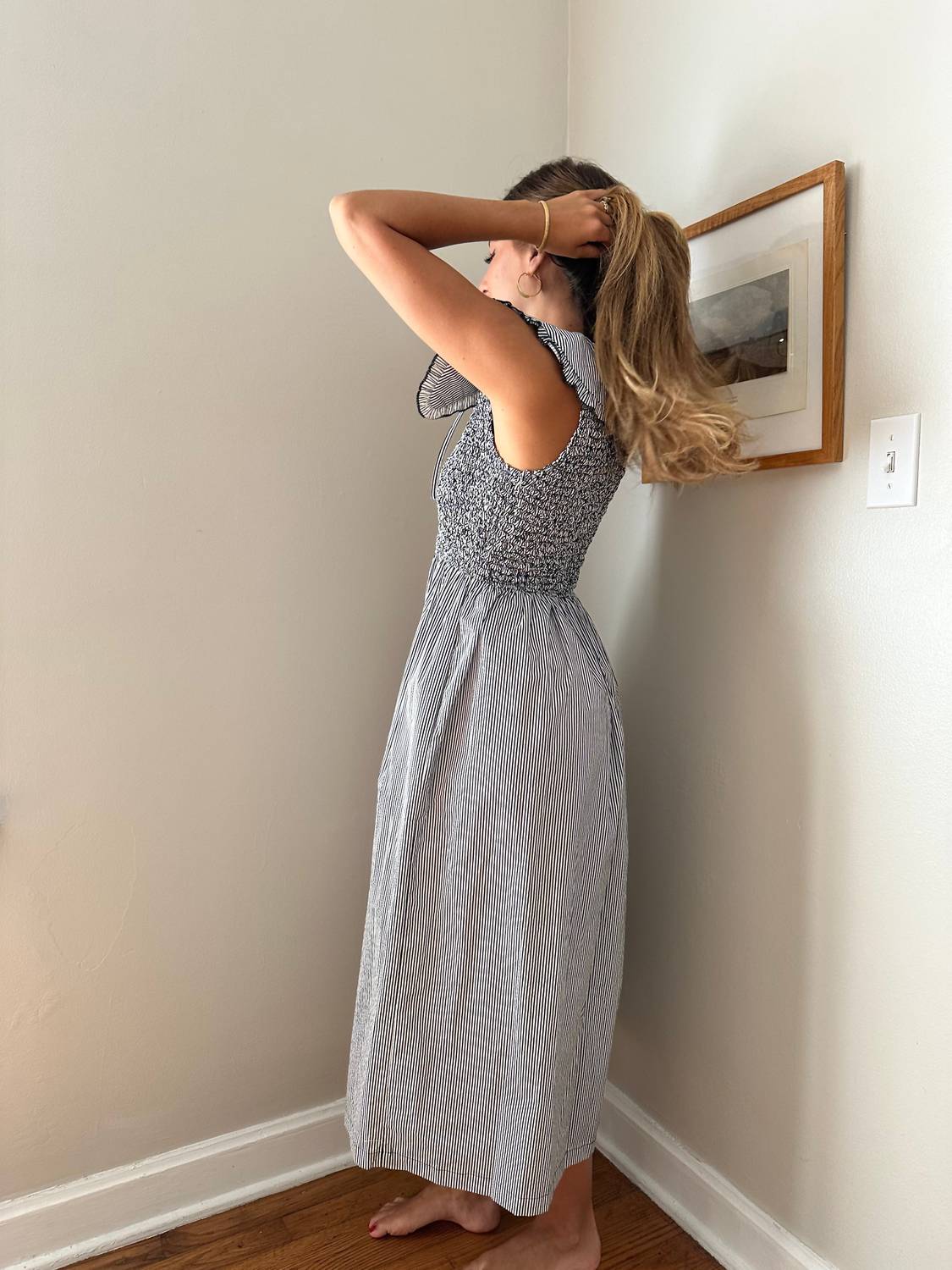 Sofie The Label - Ava Pinstripe Collared Tank Midi Dress