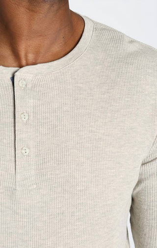 Jachs New York - Classic Waffle Henley Shirt