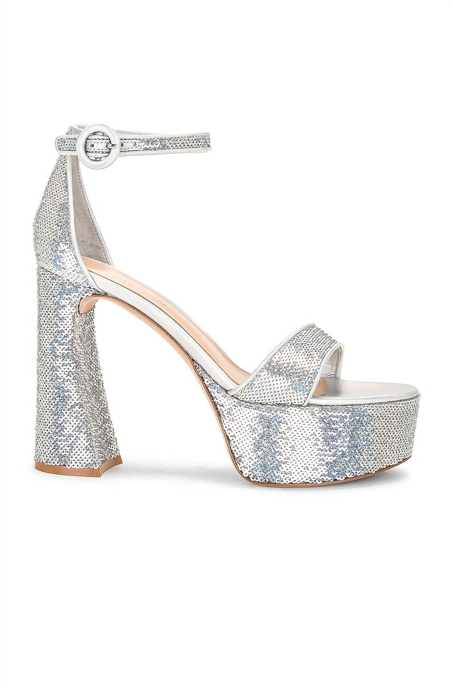 Gianvito Rossi - Women's Sequin Embellished Platform Sandal 70