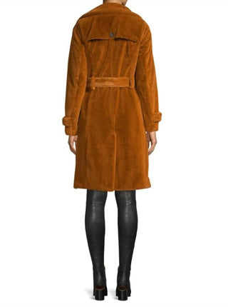 Apparis - Nicole Double-Breasted Faux-Fur Belted Coat