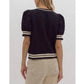 Entro - Short Sleeve Floral Textured Top
