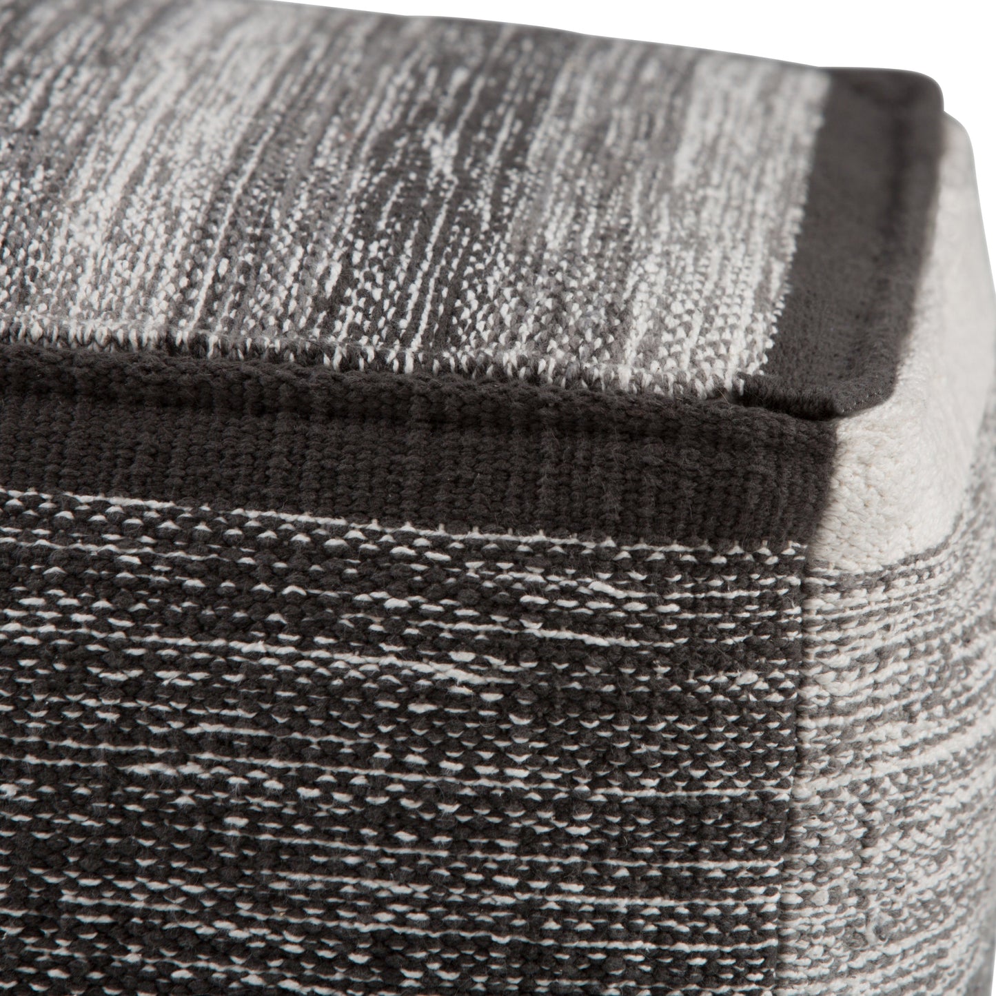 Naya Cube Pouf Patterned Grey Melange