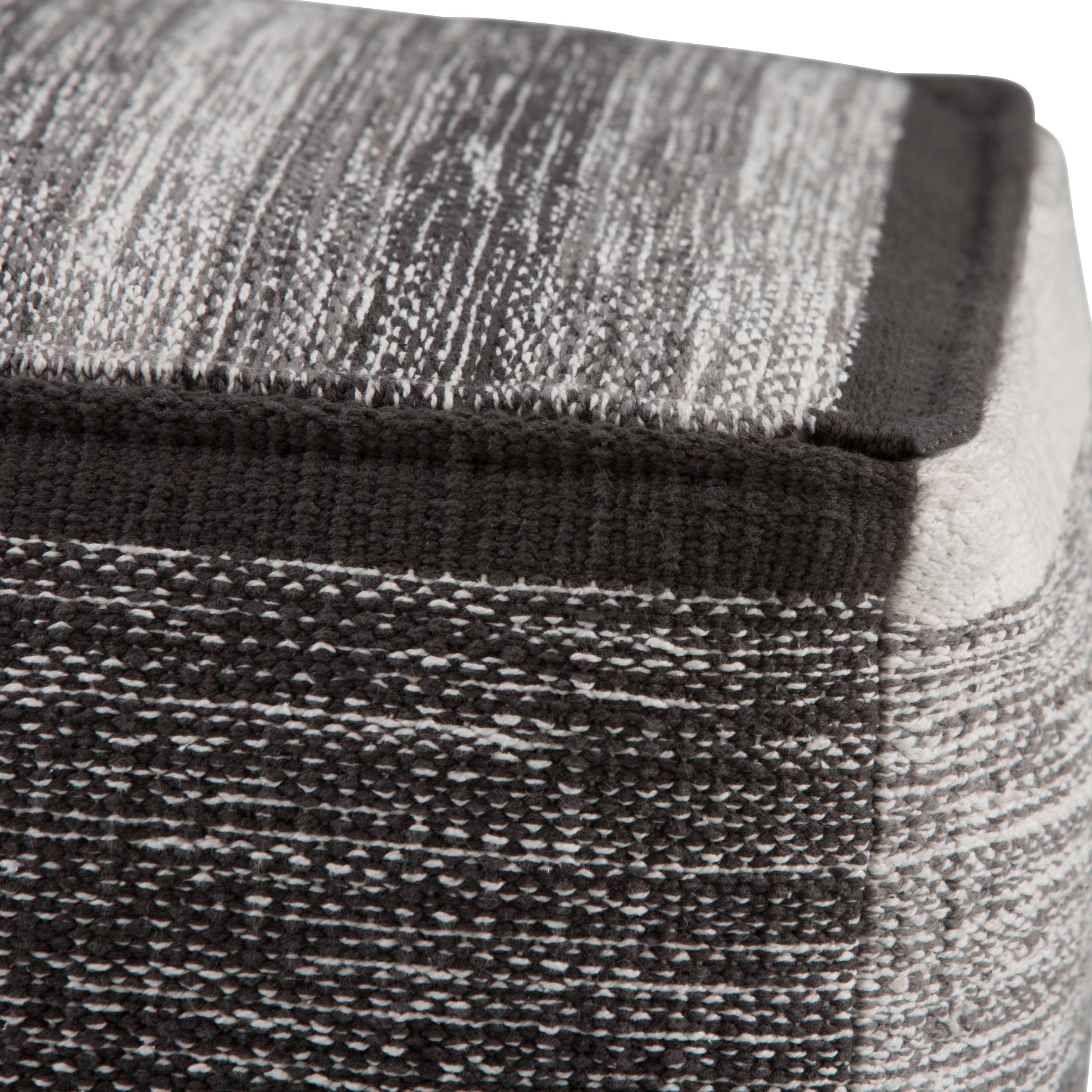 Naya Cube Pouf Patterned Grey Melange