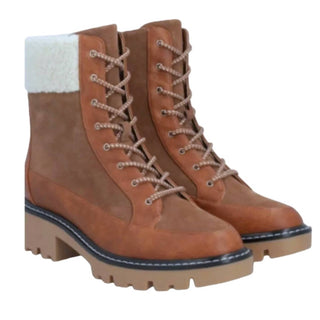 Violet & Red - Women's Alexa Leather Lace Up Bootie