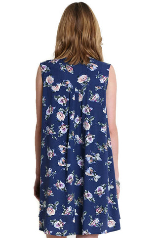 Umgee - Floral Keyhole Sleeveless Dress