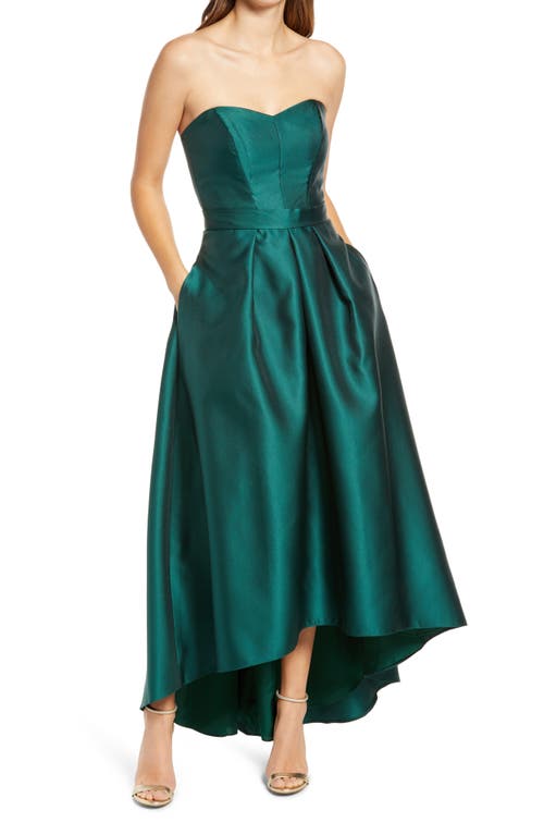 Alfred Sung Strapless High-Low Maxi Dress