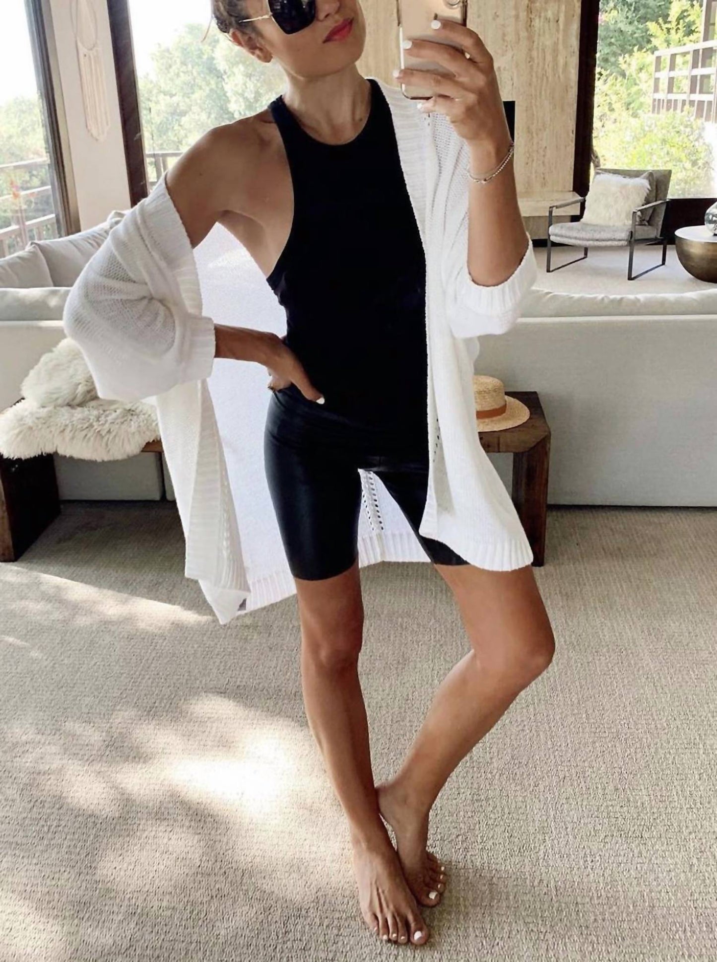 Commando - Faux Leather Biker Shorts