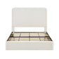 Canter Tall Headboard Upholstered Bed in Pearl White Chenille, Queen Size
