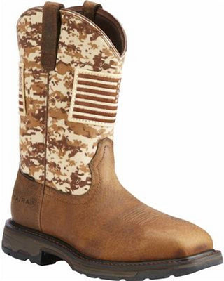 Ariat - Men's Sand Camo Steel-toe Patriot Western & Work Boots