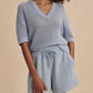 Varley - Callie V-neck Short Sleeve Knit Top