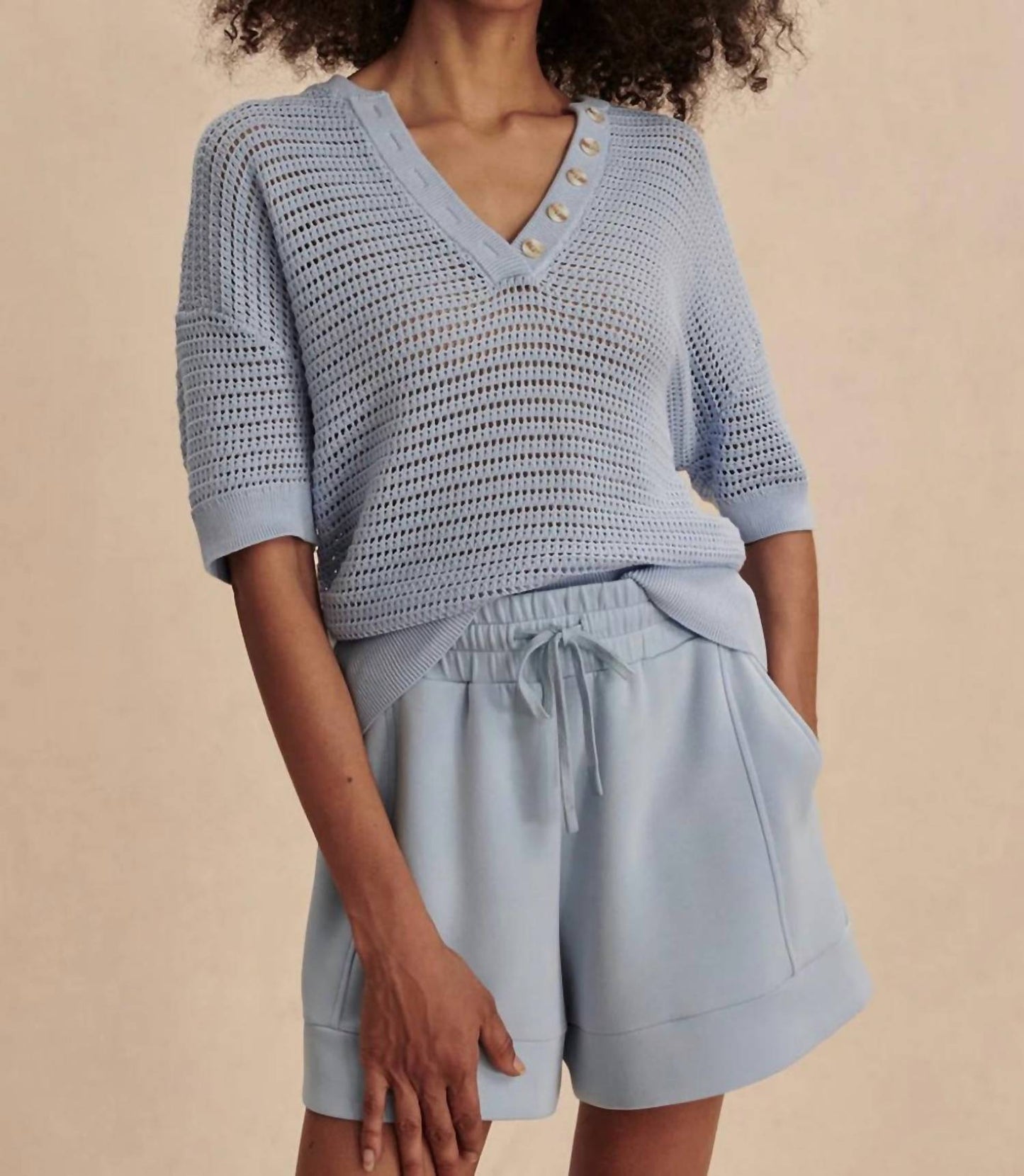 Varley - Callie V-neck Short Sleeve Knit Top