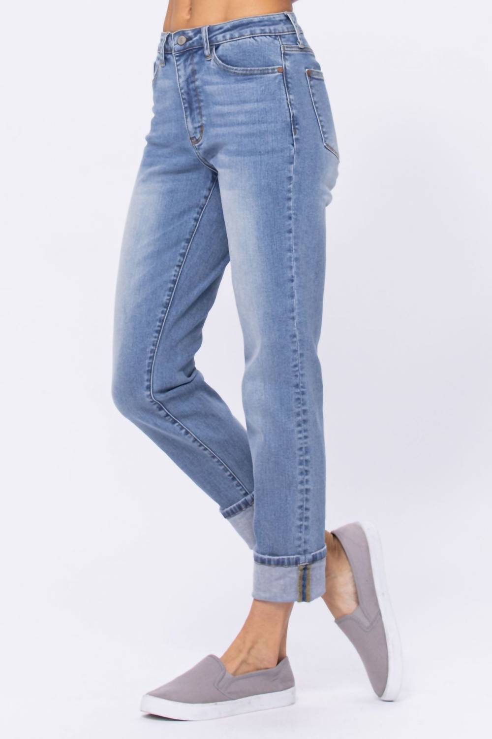 Judy Blue - High Rise Cuffed Hem Vintage Boyfriend Jeans