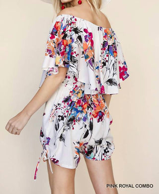 Umgee - Floral Off Shoulder Romper