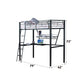 Senon Twin Loft Bed With Desk - Black / Silver