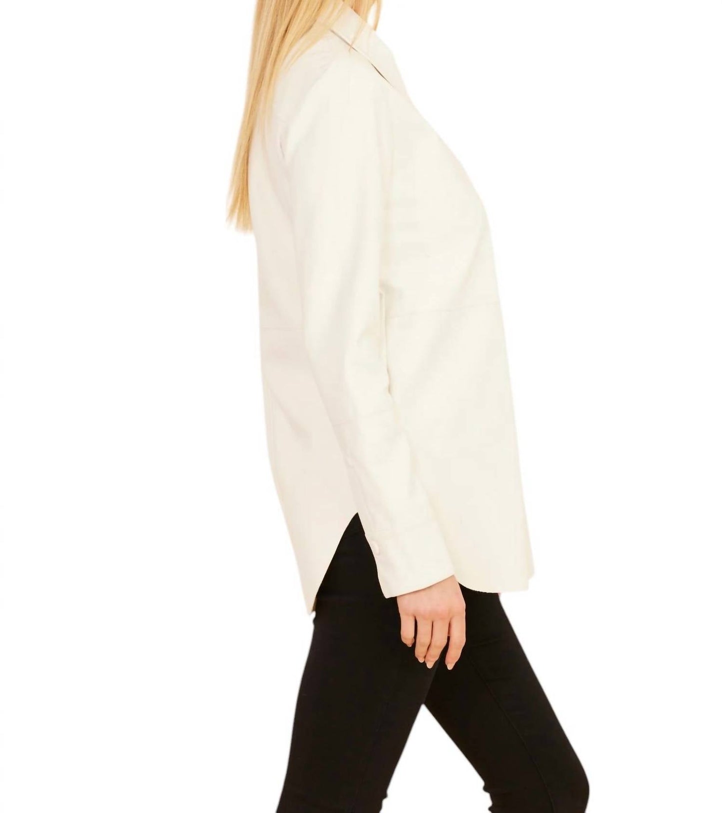 Dolce Cabo - Faux Leather Button Up Shirt