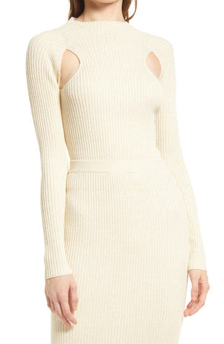 Sparkle Cutout Sweater - Ivory