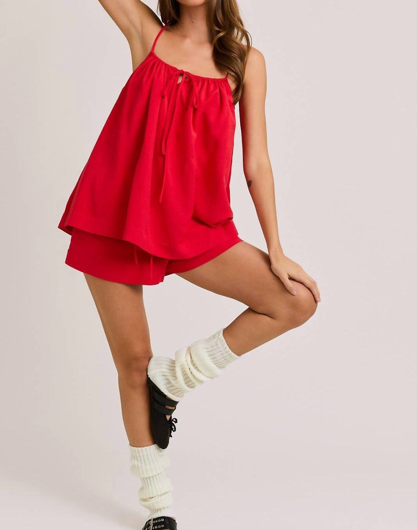 Le Lis - Frankie Shirred Neck Tank And Short Set