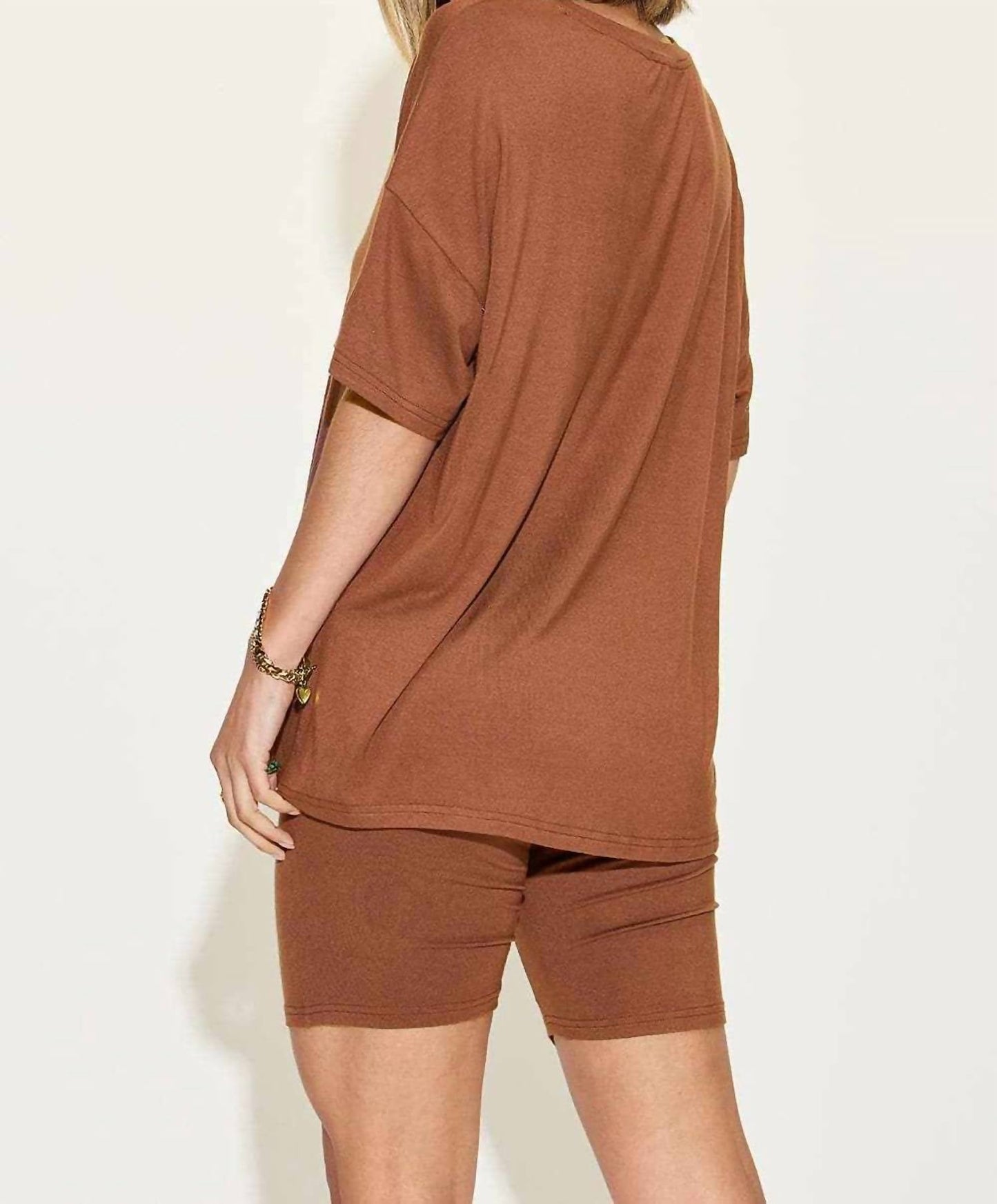 Basic Bae - V-neck T-shirt & Shorts Set