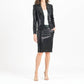 Clara Sunwoo - Liquid Leather Sequins Pencil Skirt