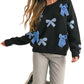 &Merci - Velvet Bow Knit Sweater