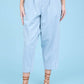 Blu Pepper - High Waist Pleated Denim Capri Pants
