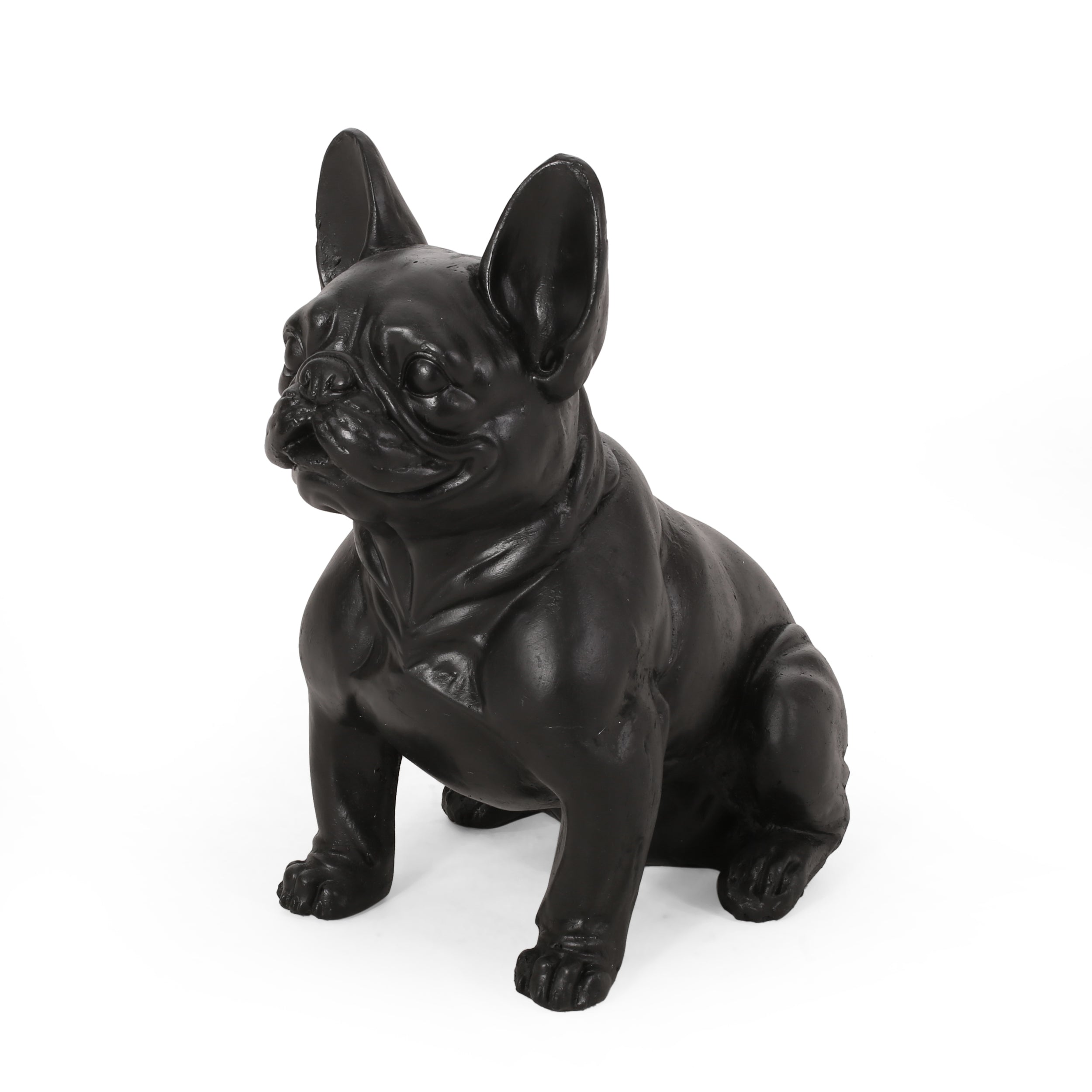 Dog Garden Sculpture, Outdoor French Bulldog Garden Statue, Matte Black