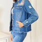 Double Take - Leopard Floral Distressed Jacket
