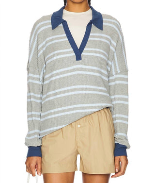 Free People - Striped Travis Polo Top