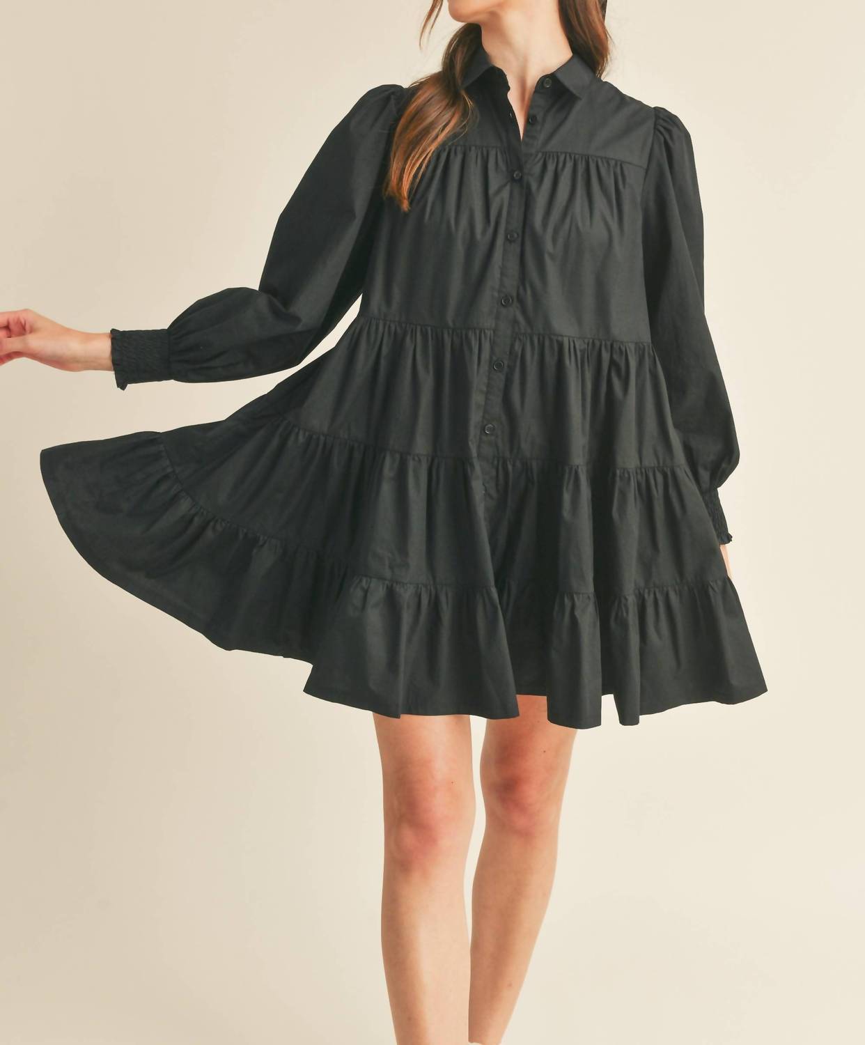 &Merci - Tiered Button Down Mini Dress
