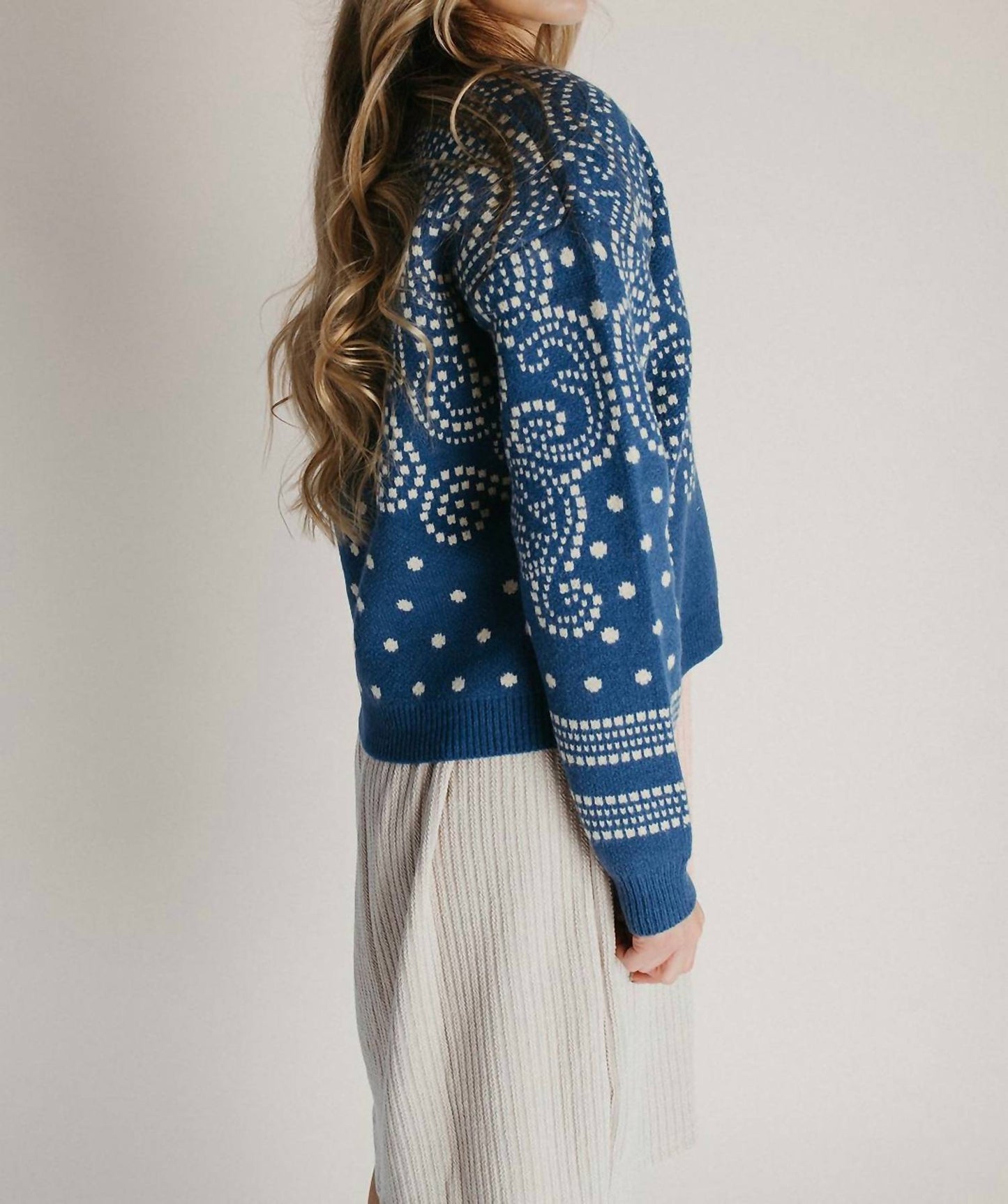 &Merci - Damask Dot V-neck Cardigan