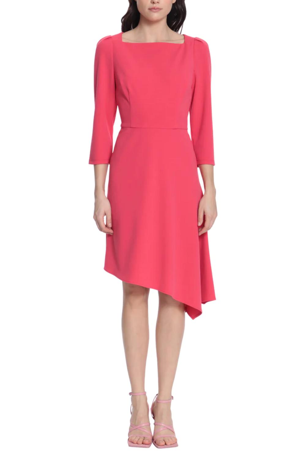 Donna Morgan - Three Quarter Sleeve Oblique Dress