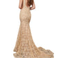 Rachel Allan - Beaded Lace Prom Gown