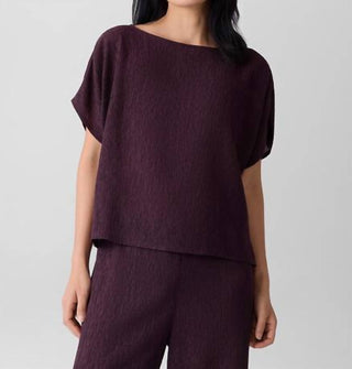 Eileen Fisher - Woven Plissé Dolman Sleeve Top