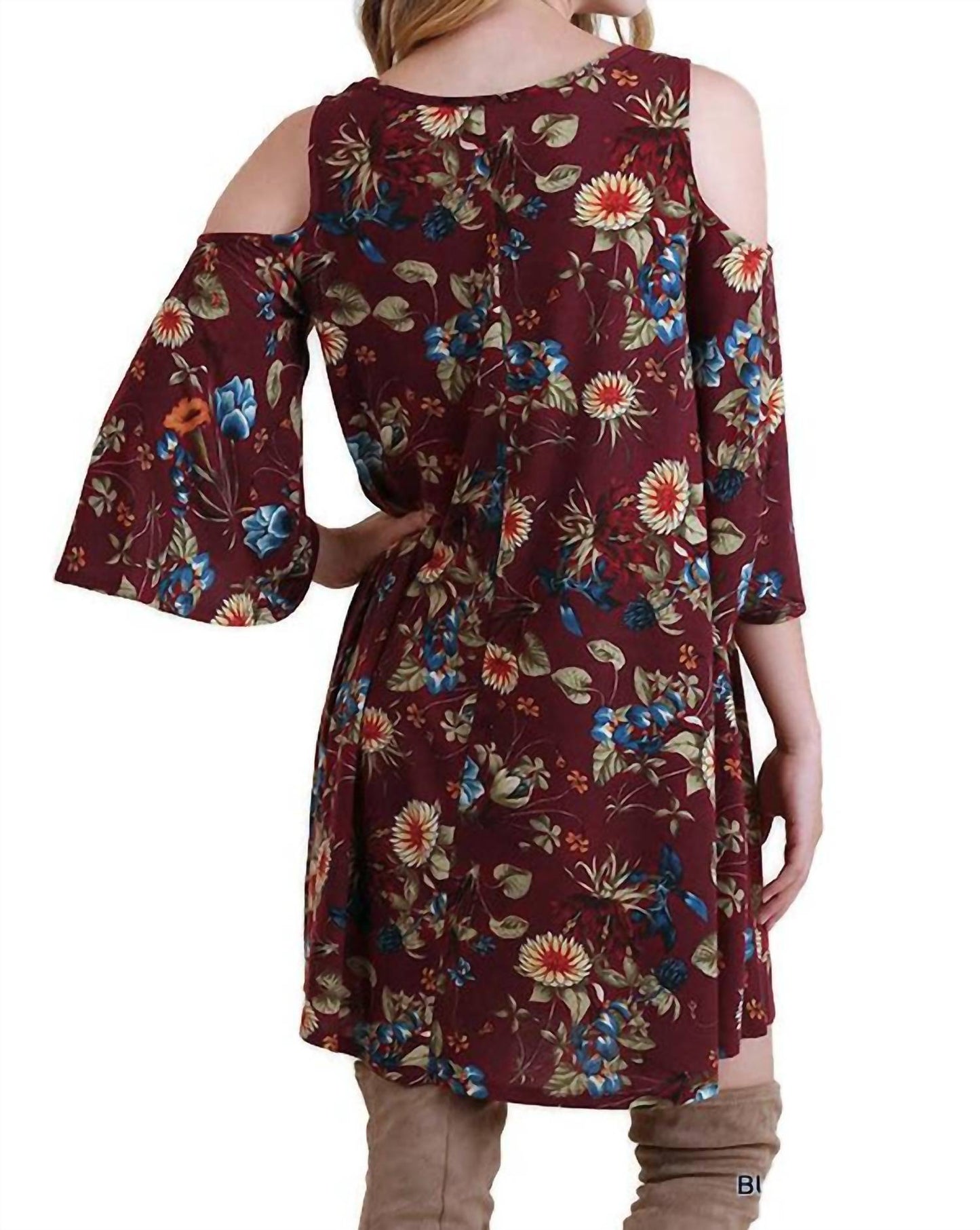 Umgee - Floral Cold Shoulder Dress