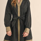 &Merci - Striped Button Down Belted Mini Dress