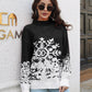 Snowflake Pattern Mock Neck Sweater
