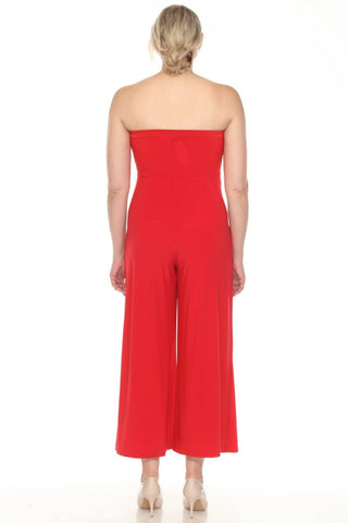 Joseph Ribkoff - Strapless Wrap Front Cropped Jumpsuit