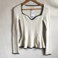 H&M - Ribbed Knit Sweater With Black Trim