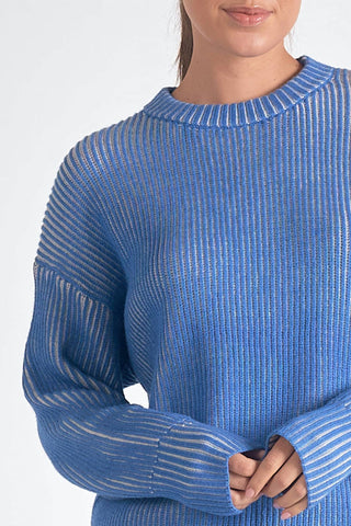 Elan - Kendra Ribbed Crewneck Sweater