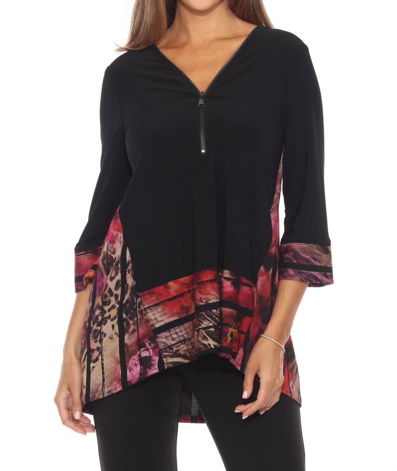 Joseph Ribkoff - Abstract Stripes High Low Tunic