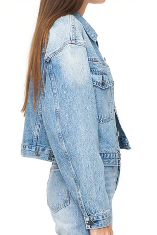 Pistola - Shelby Embroidered Cropped Denim Jacket
