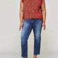 Double Take - Floral Flutter Sleeve Notched Neck Blouse
