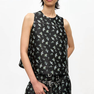 Ganni - Floral Jacquard Sleeveless Top