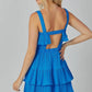 Baby Pink - Pleated Tiered Elastic Detail Mini Dress