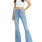 Vibrant Miu - Full Size Jess Button Flare Jeans