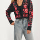 &Merci - Floral Knit Tie Front Cardigan