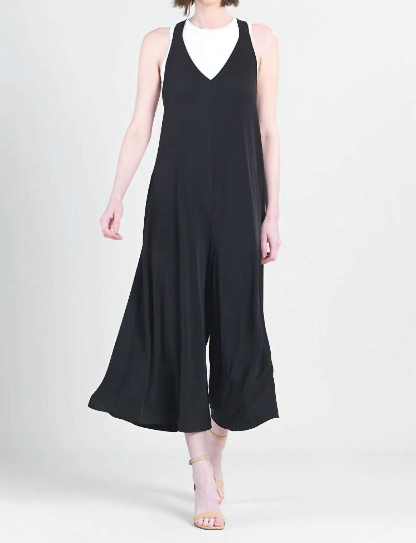 Clara Sunwoo - Cross Back Pull On Loose Flowing Soft Knit Jumpsuit