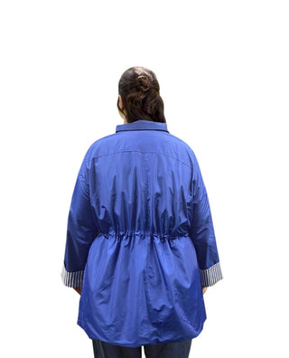 On The Plus Side - Adjustable Cinch Waist Raincoat with Removable Hood - Plus Size
