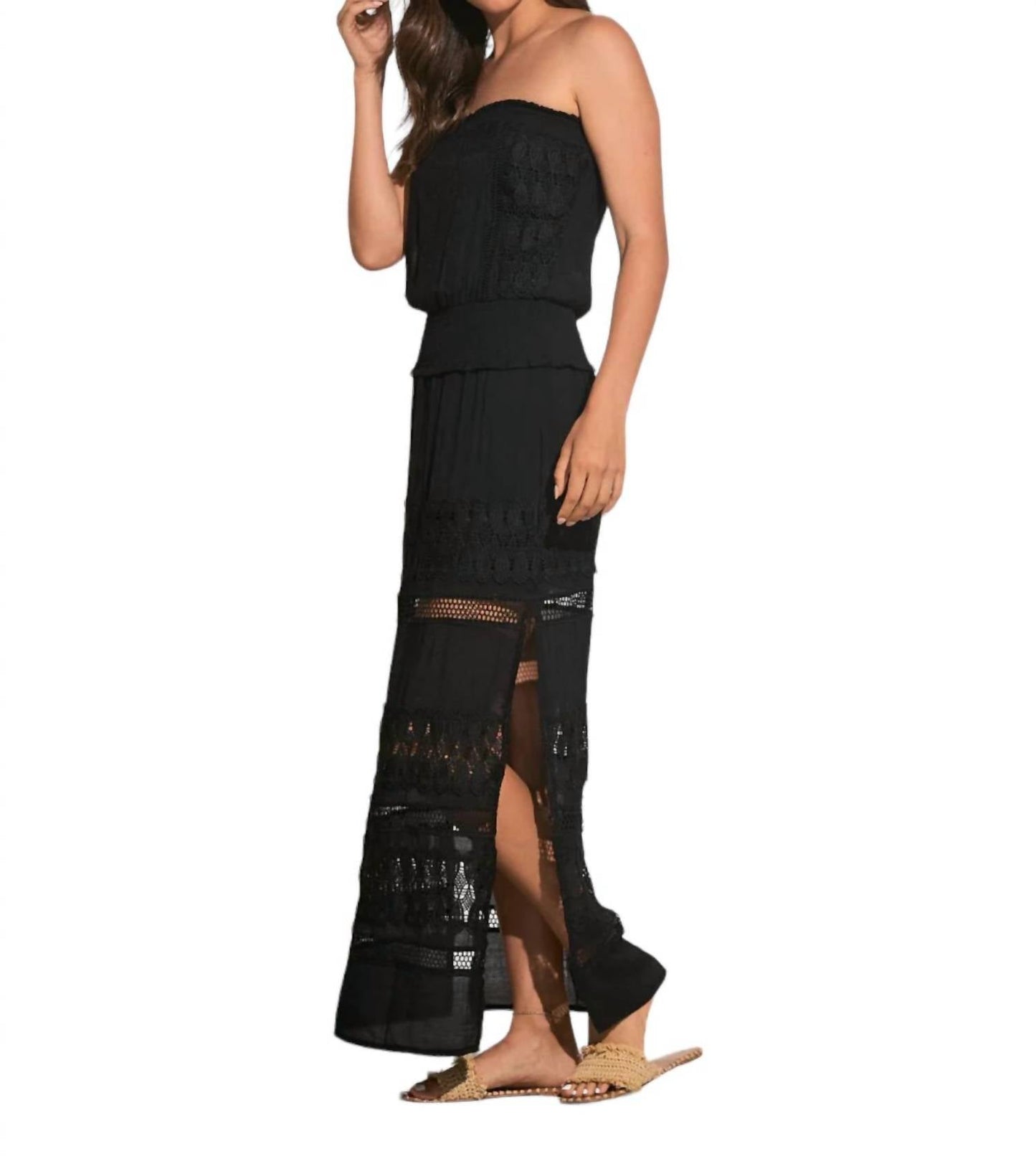 Elan - Wymara Crochet Strapless Maxi Dress