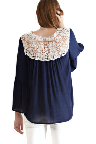 Entro - Bell Sleeve Crochet Top